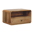 Avora Wall-Mounted Oak-Tone Bedside Table