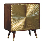 Avora Brass Embossed 2 Door Chestnut Cabinet