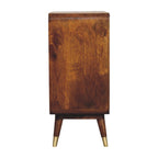 Avora Brass Embossed 2 Door Chestnut Cabinet