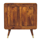 Avora Brass Embossed 2 Door Chestnut Cabinet