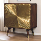 Avora Brass Embossed 2 Door Chestnut Cabinet