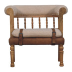 Strapped Hallway Bouclé Bench