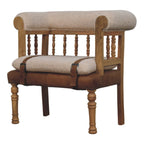 Strapped Hallway Bouclé Bench