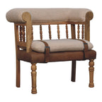 Strapped Hallway Bouclé Bench