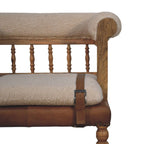 Strapped Hallway Bouclé Bench