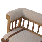 Strapped Hallway Bouclé Bench