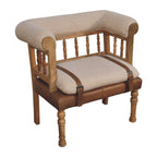Strapped Hallway Bouclé Bench
