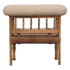 Strapped Hallway Bouclé Bench