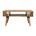 Slatted Oak-Tone Coffee Table