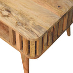 Slatted Oak-Tone Coffee Table