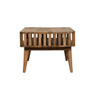 Slatted Oak-Tone Coffee Table