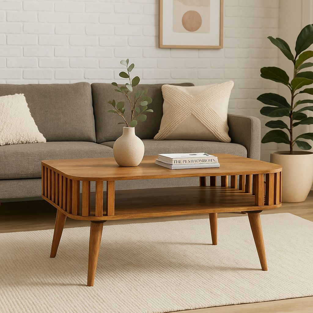 Slatted Oak-ish Coffee Table