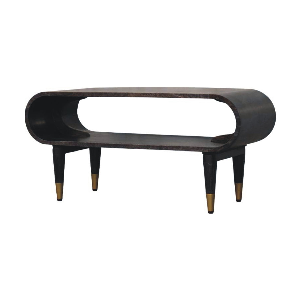 Curved Edge Media with Brass Accents