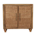 Rattan Oak 2-Door Cabinet