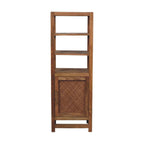 Solid Wood Open Shelf Unit with Cabinet