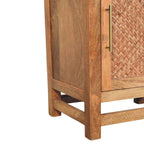 Solid Wood Open Shelf Unit with Cabinet