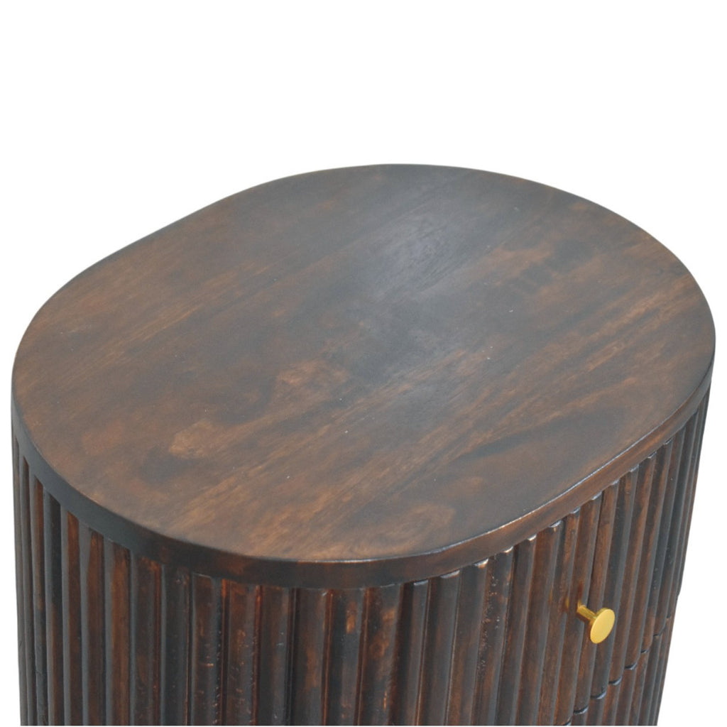 Curved Fluted 3-Drawer Bedside