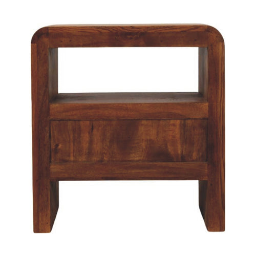Aurelio Smoked Oak Open Bedside Table