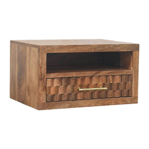 Arno Wall-Mounted Nightstand in Golden Teak