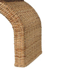 Rattan Weave Bouclé Bench