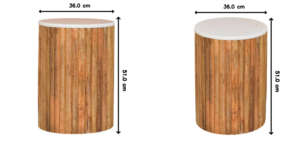 Fluted Marble Side Table