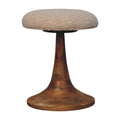 Bouclé Teak Accent Stool