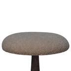Bouclé Teak Accent Stool