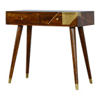 Gold Geo Chestnut Console Table