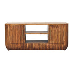 Fluted Media Console with Shelves