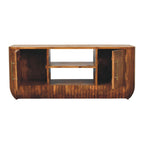 Fluted Media Console with Shelves