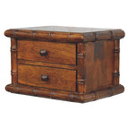 Bamboo 2 Drawer Wall-Mounted Bedside Table