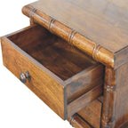 Bamboo 2 Drawer Wall-Mounted Bedside Table