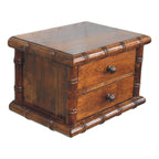 Bamboo 2 Drawer Wall-Mounted Bedside Table