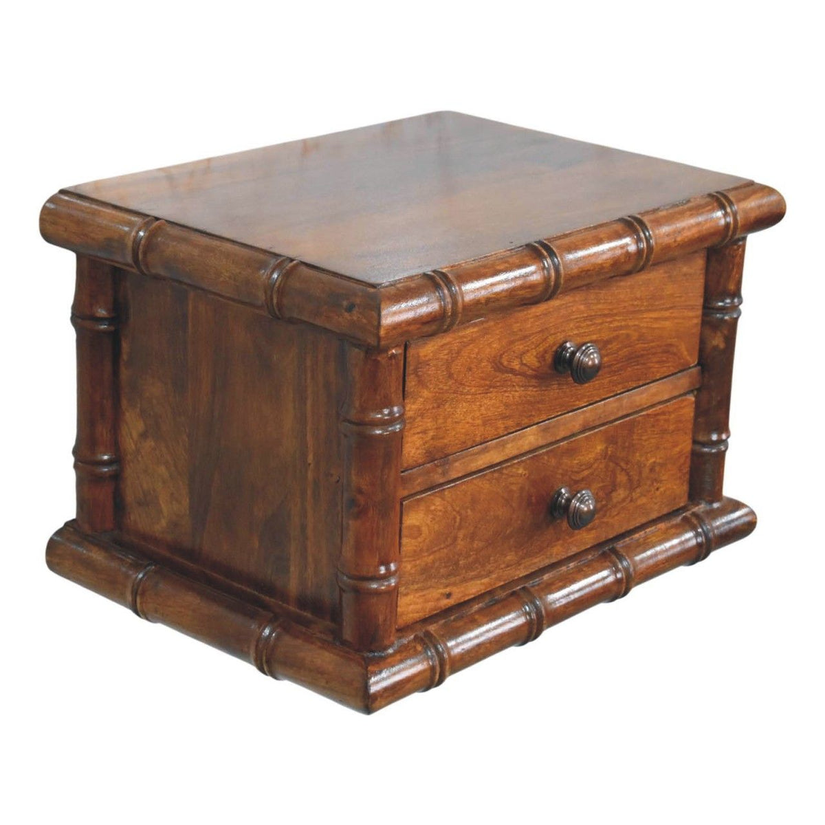 Bamboo Two Drawer Wall-Mounted Bedside