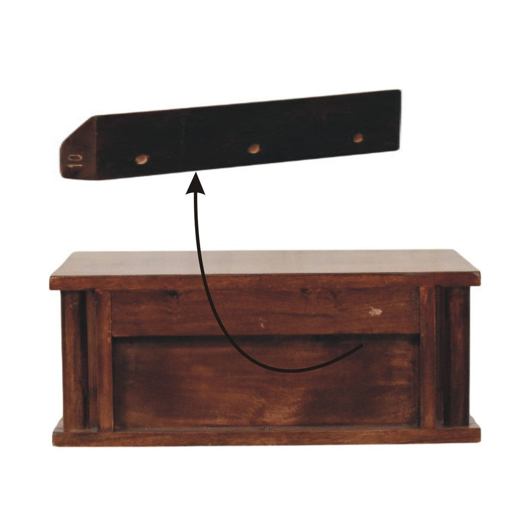 Wall-Mounted Bedside with Brass Handle