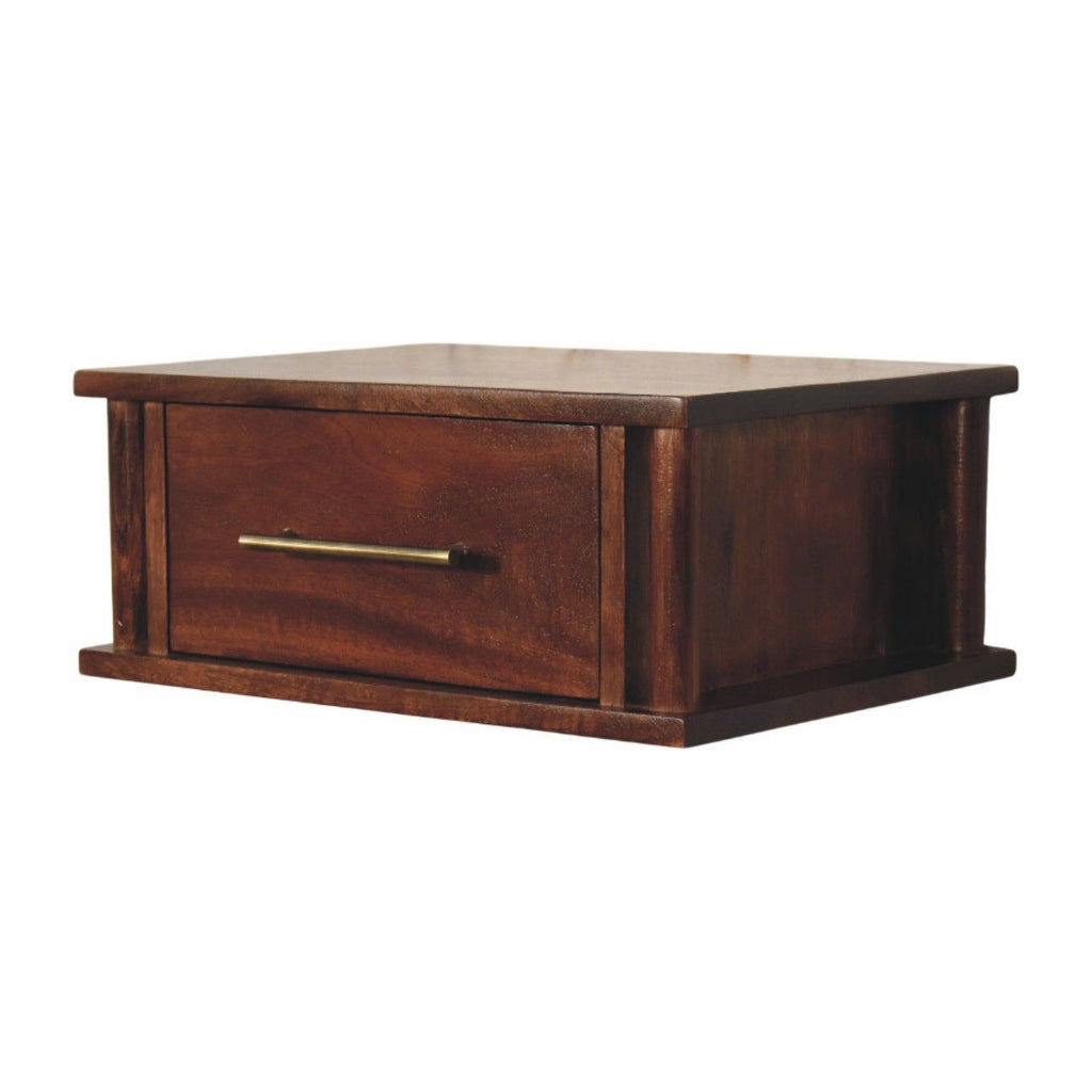 Wall-Mounted Bedside with Brass Handle