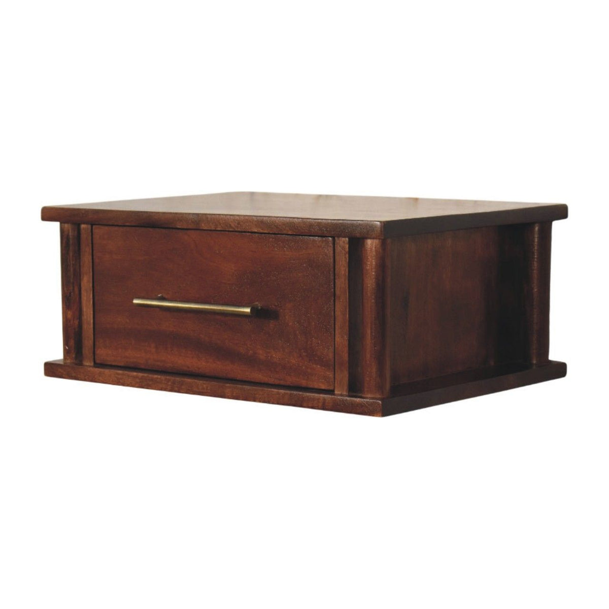 Wall-Mounted Bedside with Brass Handle