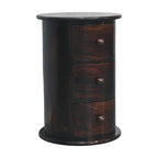 California Walnut Drum 3 Drawer Chest
