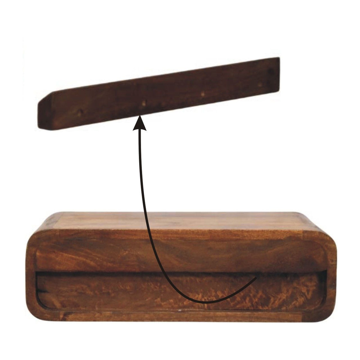 Curved Floating Bedside
