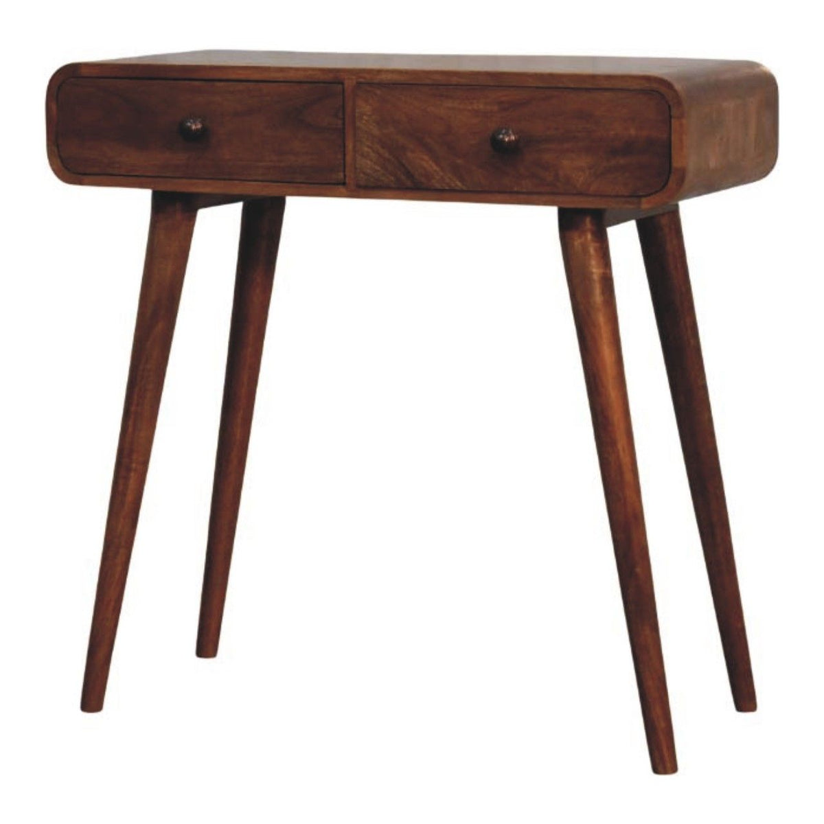 Curved Two Drawer Console Table