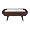 Walnut Curved Two Drawer Media Unit