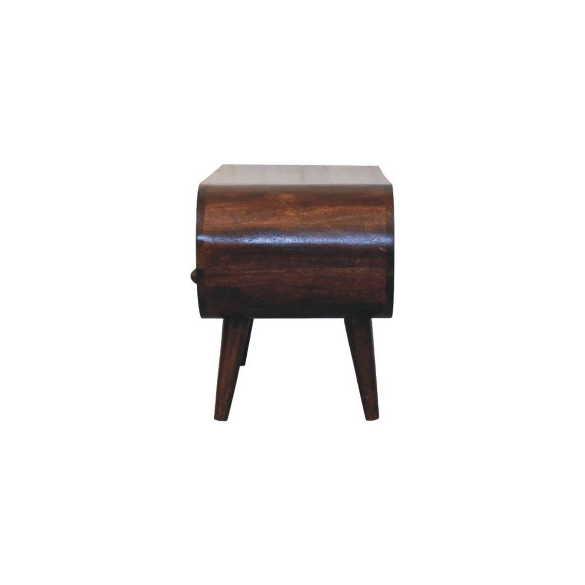 Walnut Curved Two Drawer Media Unit
