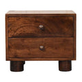 California Walnut Two Drawer Bedside