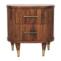 Ribbed Bedside with Brass Handles