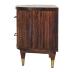 Ribbed Bedside with Brass Handles