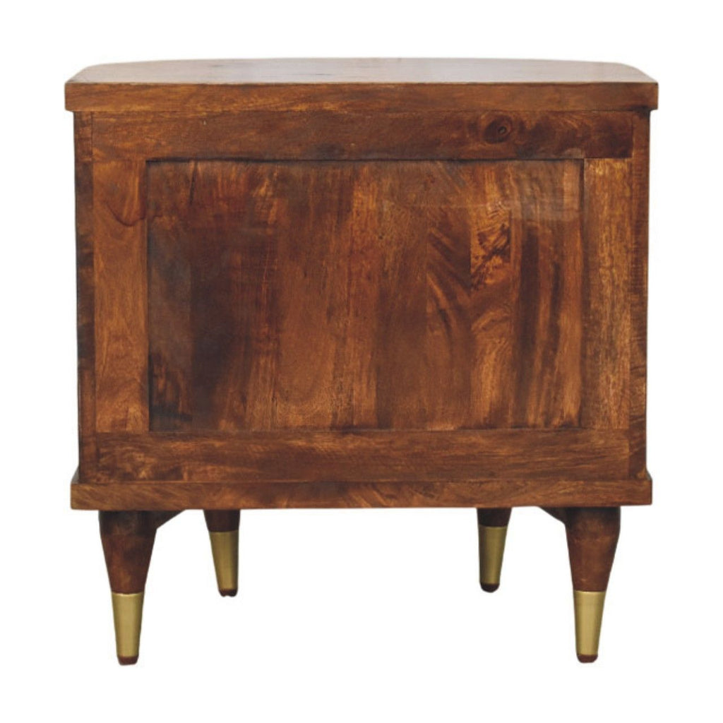 Ribbed Bedside with Brass Handles