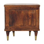 Ribbed Bedside with Brass Handles