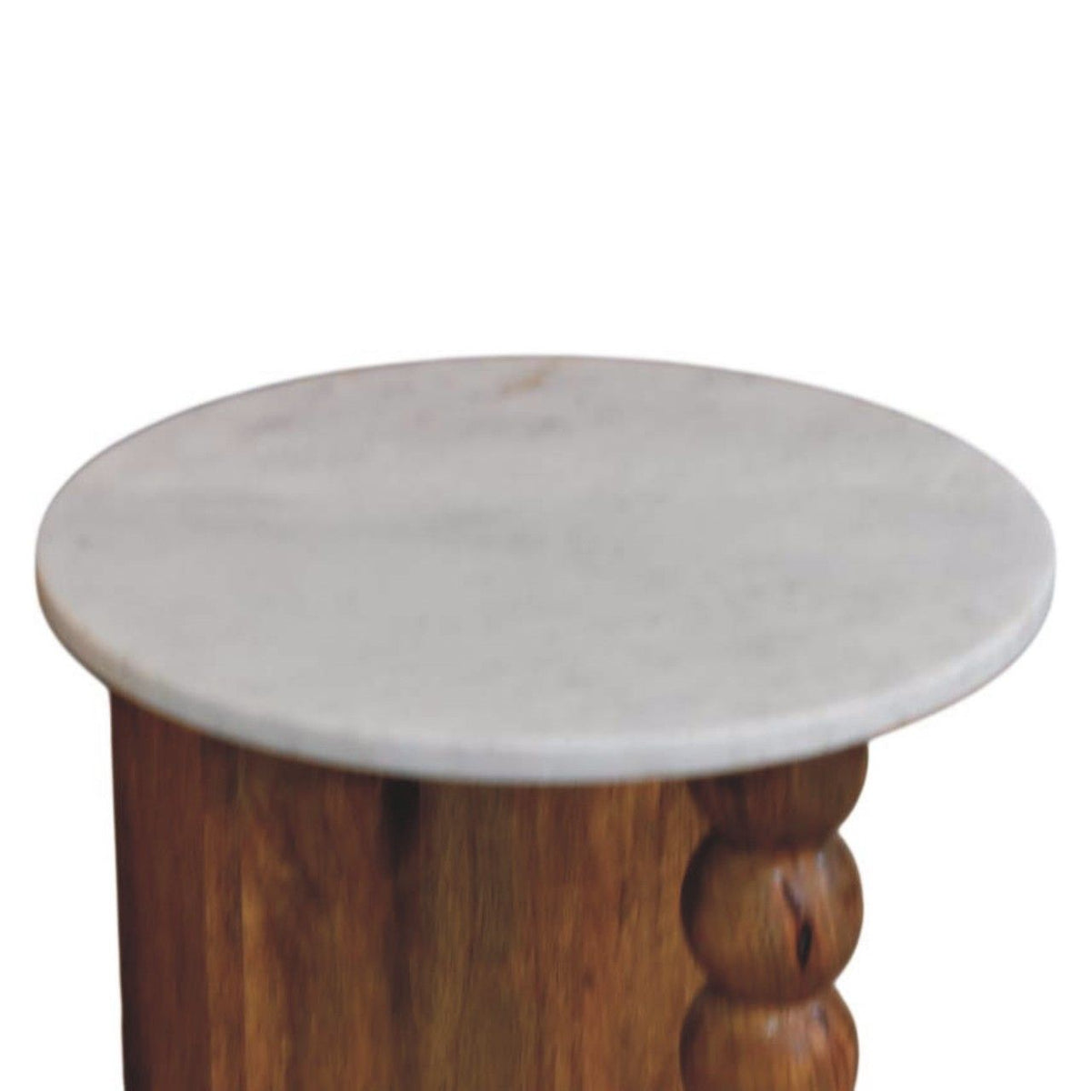 Marble-Top Spindle Side Table