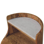 Curved Bedside with Marble Top