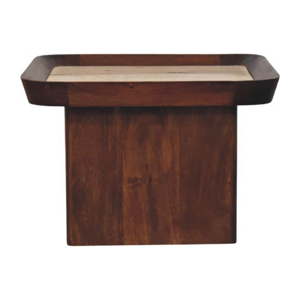 Travertine Top Tray Coffee Table